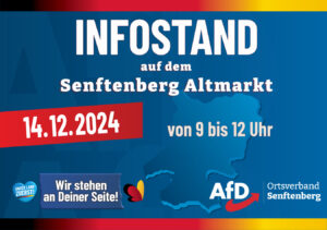 Infostand am 14.12.2024 in Senftenberg auf dem Altmarkt